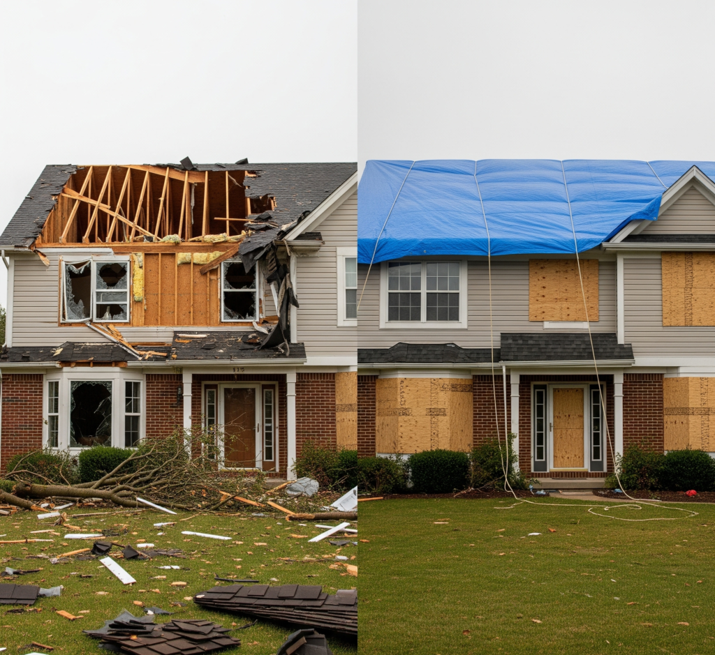 tarp and board-up RES